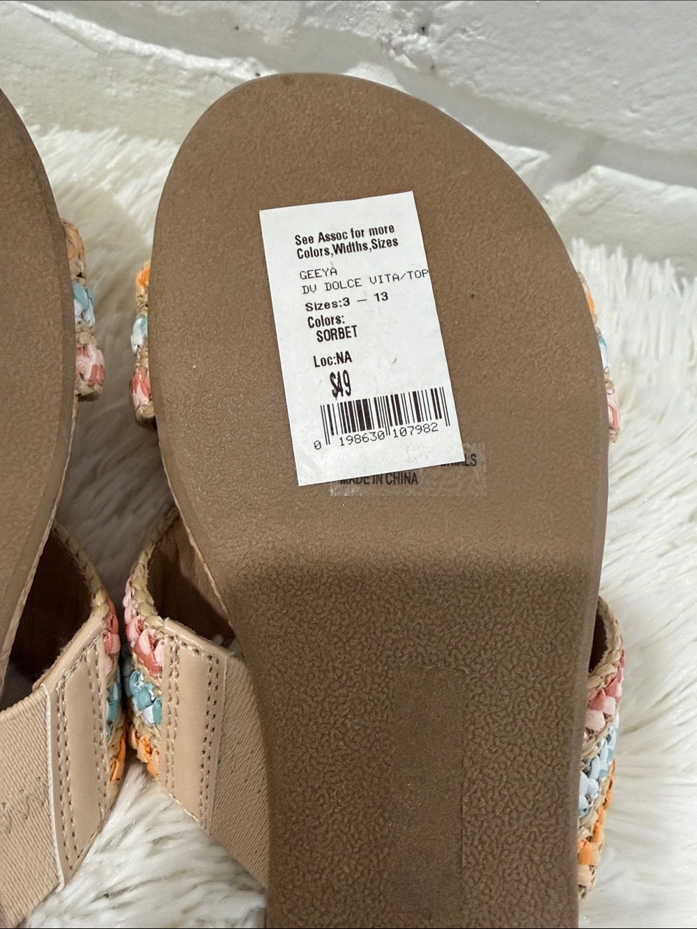 dv by Dolce Vita Multicolor Braided Slide Sandals - Natural - Picture 2 of 5